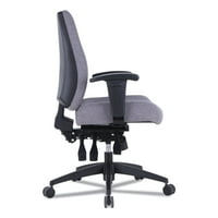 Multifunkcionalna stolna stolica s visokim performansama i srednjim naslonom, težine do 10 kg, Sivi naslon sjedala, crna baza