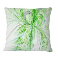 Designart Green Grungy cvjetni fraktalni oblici - jastuk za cvjetni bacač - 16x16