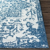 Umjetnički tkalci Vinicius 6 '9' plava i siva orijentalna vanjska prostirka