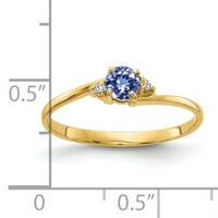 Tanzanitni dijamantni prsten od žutog zlata od 18 karata