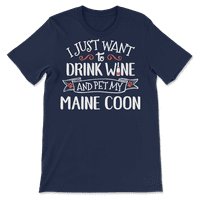 Slatka Maine Coon mačka majica za ljubitelje vina-Pijuckajte i mazite kućne ljubimce