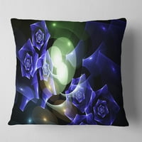 Designart Blue Buket prekrasnih ruža - Sažetak jastuka za bacanje - 18x18