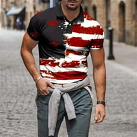 Muška proljetno-ljetna Casual sportska majica s reverom i kratkim rukavima Za Dan neovisnosti u mn