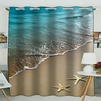 Morske zvijezde na pijesku na plaži guste prozorske zavjese draperije od jednog komada
