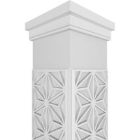 Ekena Millwork 10 W 8'H Obrtni klasični kvadrat koji nije kočnik Hampton Fretwork Column W Prairie Capital & Prairie baza