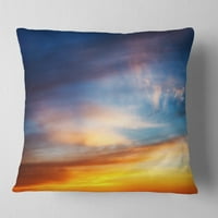 DesignArt Sunset dramatični oblaci žutog neba - jastuk za bacanje morske obale - 16x16