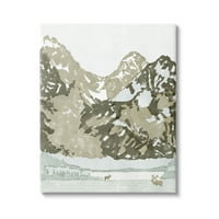 Stupell Divljina planinski vrhovi priroda pejzažno Slikarstvo Galerija omotano platno tiskanje zidna umjetnost