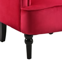 Moderni Accent Arm Club Stolica Velvet, aukfa elegantna klupska klupska stolica s drvenim nogama, visokim leđima, podstavljenim naslonom