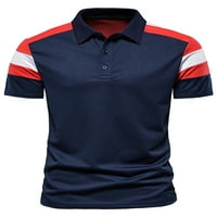 Muške majice u boji, Polo majica u boji, Majica s reverom, opremljena majica, sportski teniski pulover u tamnoplavoj boji, u boji,