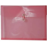 Omotnica od papira i plastike s gumbom i vezicom-knjižica s slovima - 3 4 13 - ružičasta-12 pakiranja